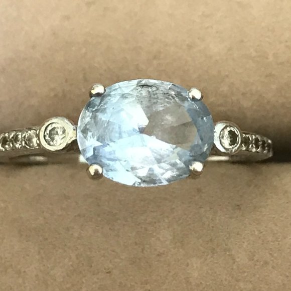 Avon Jewelry - AVON Sterling Silver Created Aquamaring Ring Size